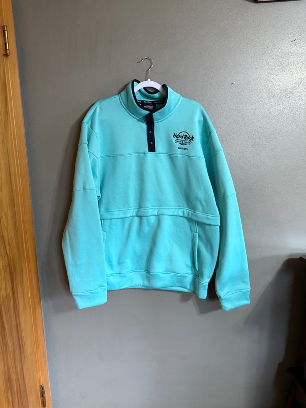 Hard Rock Cafe Teal Zip-Neck Pullover - Men